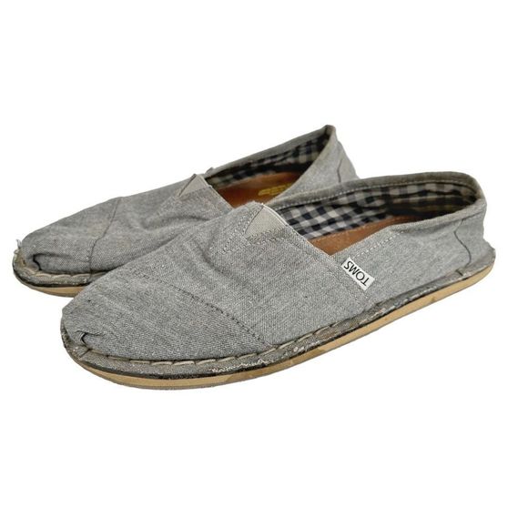 TOMS Men’s Size 10 Stitchout Slip-On Heather Grey Denim Loafers - Picture 1 of 6